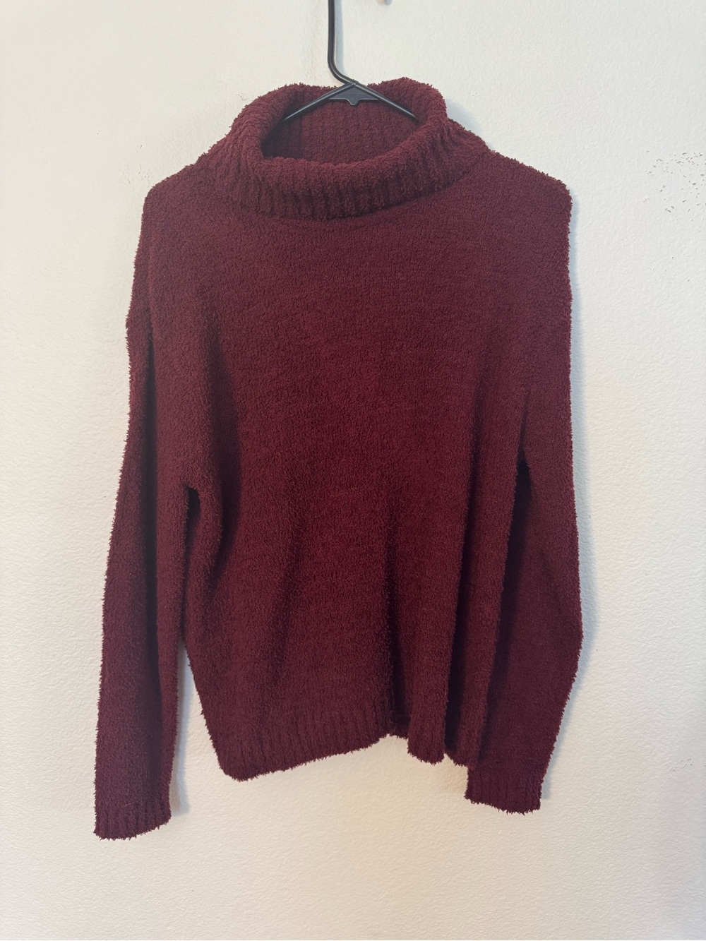 Moral Fiber Plush Turtleneck Sweater in Deep Burgundy
